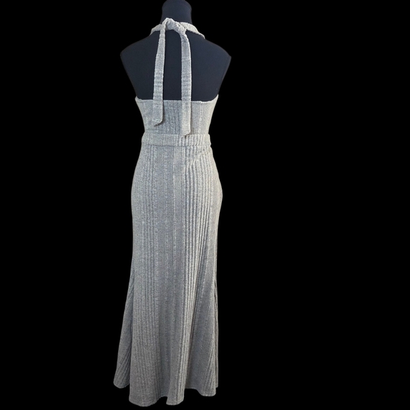 SHEIN Grey Greek Style Backless Maxi Dress Size Small - Picture 2 of 4